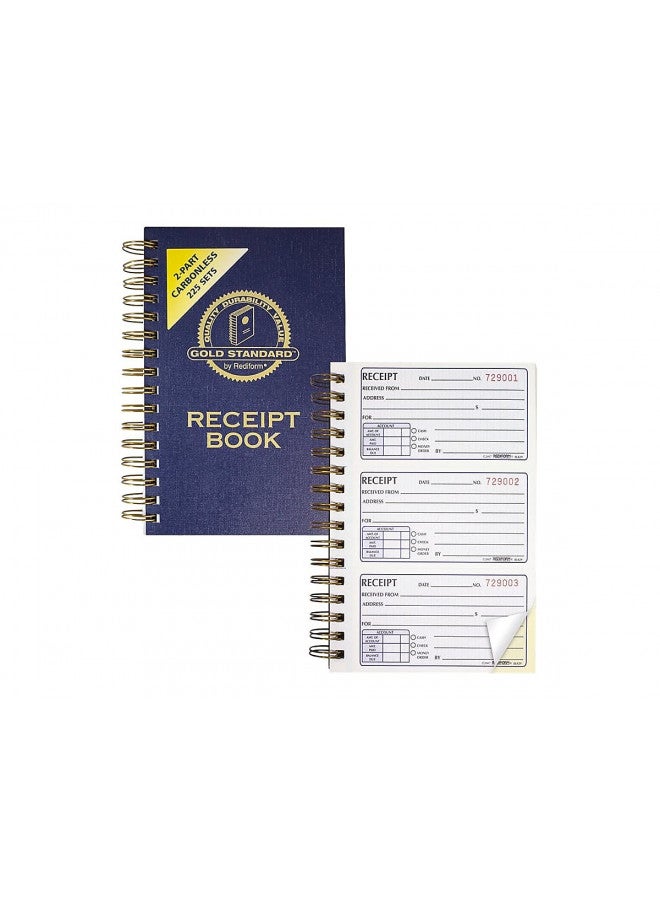 Rediform Gold Standard Money Receipt Book, 2.75" x 5", 225 Numbered Duplicates (8L829) - Image 3