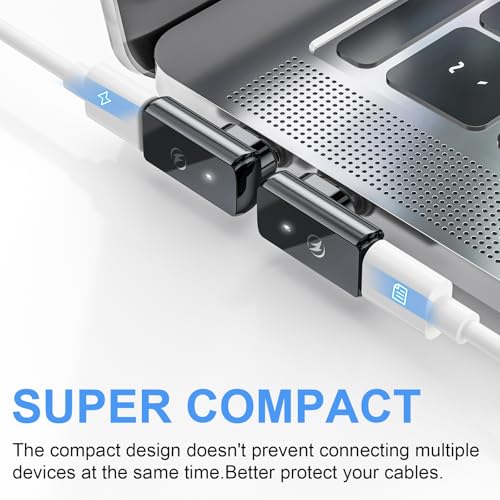 DuHeSin USB C Magnetic Adapter 40Gbps 2 Pack 90 Degree Magnetic USB C Adapter 24 Pins with PD 140w Fast Charging USBC 4 8K 60Hz for Thunderbolt 34 MacBook ProAir and More Type C Devices - Image 3
