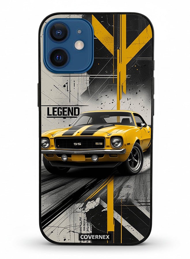 Covernex Apple iPhone 12 Mini Protective Case Cover Printed Featuring Legend Classic Muscle Car - Image 2