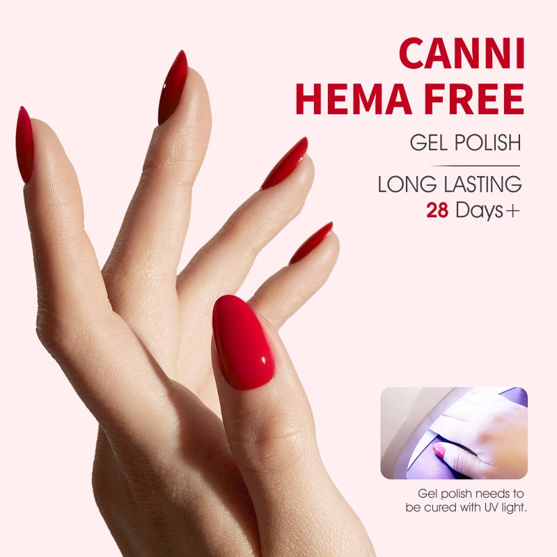 CANNI Red Gel Nail Polish - 1Pcs Bright Red Gel Polish High Gloss Soak Off U V Nail Manicure Salon DIY - Image 3