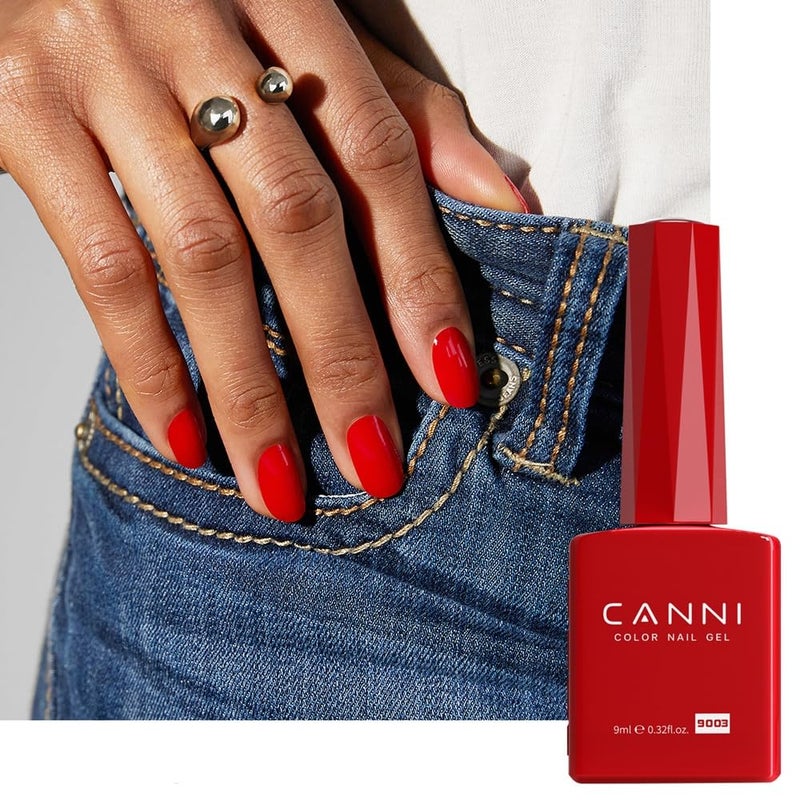 CANNI Red Gel Nail Polish - 1Pcs Bright Red Gel Polish High Gloss Soak Off U V Nail Manicure Salon DIY - Image 4