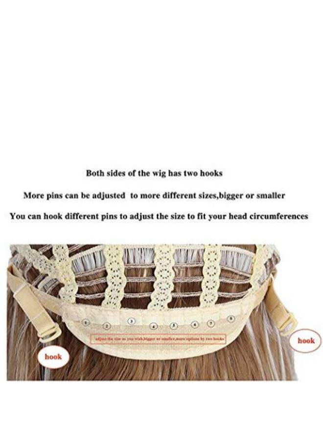 إسكدنيا شعر مستعار متوسط الطول بنمط الأنمي ملائم للحفلات التنكرية أحمر برغندي - Image 3