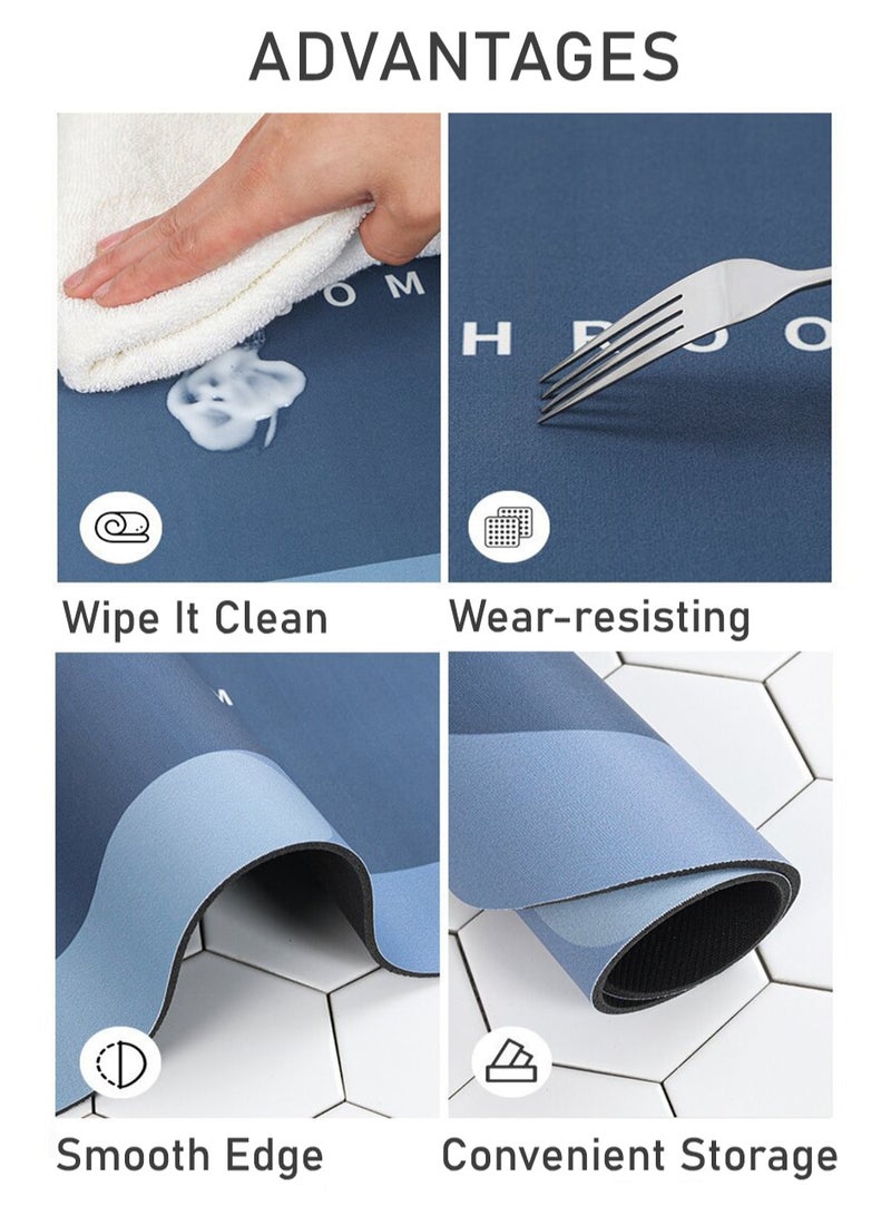 عربست قطعتان من سجادات أرضية المطبخ، سجادة غرفة الاستحمام فائقة الامتصاص، سجادة مطبخ قابلة للغسل، سجادة أرضية طين دياتوم مقاومة للانزلاق للمكتب، الغسيل، غرفة الاستحمام - Image 5