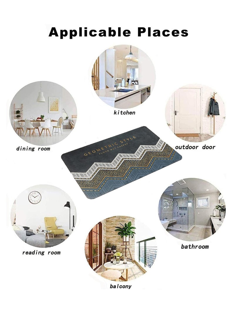 عربست قطعتان من سجادات أرضية المطبخ، سجادة غرفة الاستحمام فائقة الامتصاص، سجادة مطبخ قابلة للغسل، سجادة أرضية طين دياتوم مقاومة للانزلاق للمكتب، الغسيل، غرفة الاستحمام - Image 4