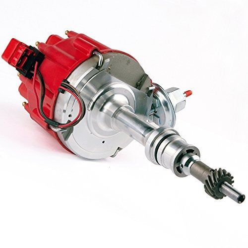MAS Ignition HEI Red Cap Distributor with 65K Volt Coil SBF Ford Small Block 221 260 289 302 Compatible with Ford 300 E-100 F-150 Econoline Mustang Fairmont Replacement For 1030213 PE330U - Image 1