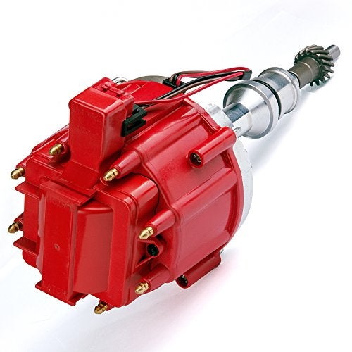 MAS Ignition HEI Red Cap Distributor with 65K Volt Coil SBF Ford Small Block 221 260 289 302 Compatible with Ford 300 E-100 F-150 Econoline Mustang Fairmont Replacement For 1030213 PE330U - Image 3
