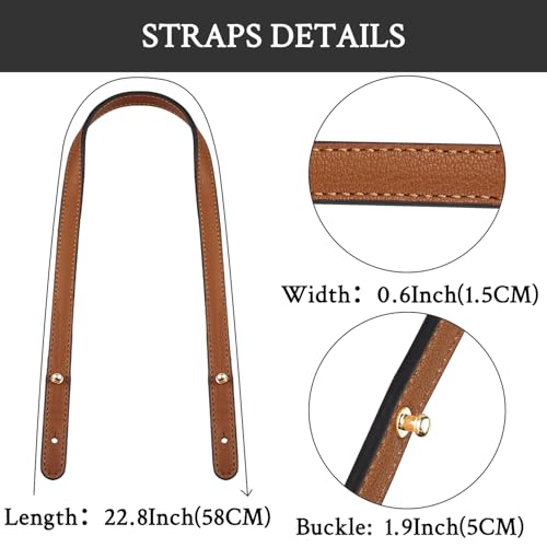 SOPROM 2 Pcs Replacement Straps for Michael Kors Purse with Handbag(Color:Brown) - Image 2