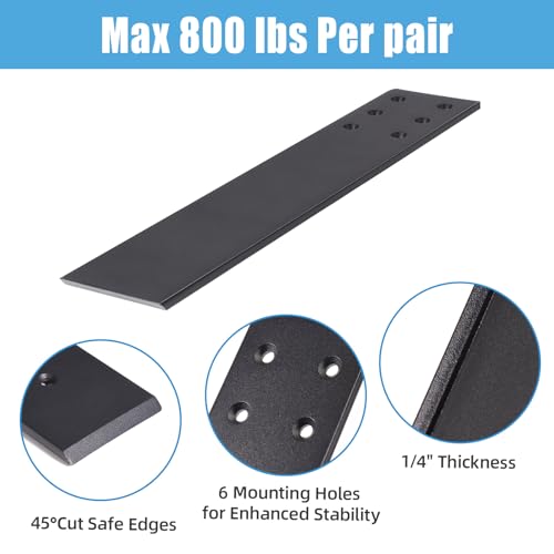 WEKIS 16 Inch Countertop Support Bracket, 3 Pack Solid Iron Heavy Duty Hidden Flat Floating Shelf Brackets, Top Mount Knee Wall Support Mantel Bracket Hardware for Wood Granite Quartz Countertop - Image 2