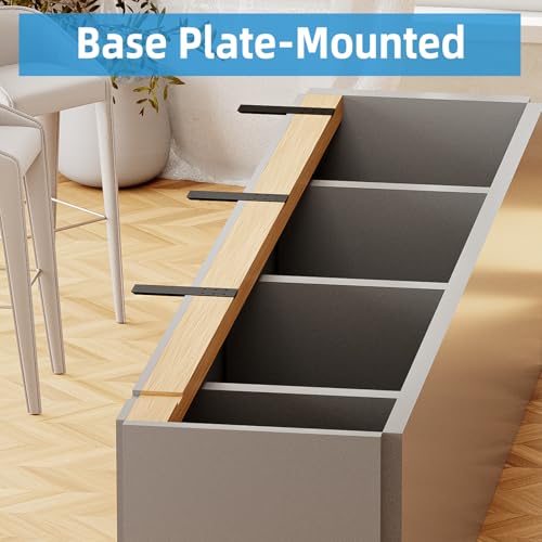 WEKIS 16 Inch Countertop Support Bracket, 3 Pack Solid Iron Heavy Duty Hidden Flat Floating Shelf Brackets, Top Mount Knee Wall Support Mantel Bracket Hardware for Wood Granite Quartz Countertop - Image 5