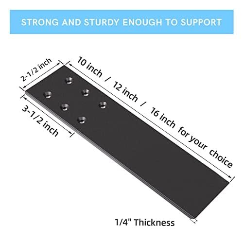 WEKIS 16 Inch Countertop Support Bracket, 3 Pack Solid Iron Heavy Duty Hidden Flat Floating Shelf Brackets, Top Mount Knee Wall Support Mantel Bracket Hardware for Wood Granite Quartz Countertop - Image 3