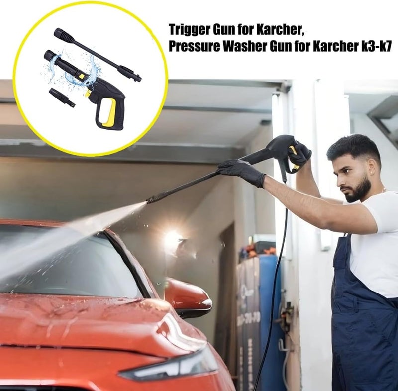 كاست ويف مسدس ضغط الغسيل البديل مع عصا التمديد لـ Karcher K2 K3 K4 K5 K6 K7، فوهة الرش بالضغط، قضيب تمديد المسدس، فوهة قابلة للتعديل، ملحق غسيل السيارات بالضغط، نظام توصيل سريع للخرطوم - Image 2