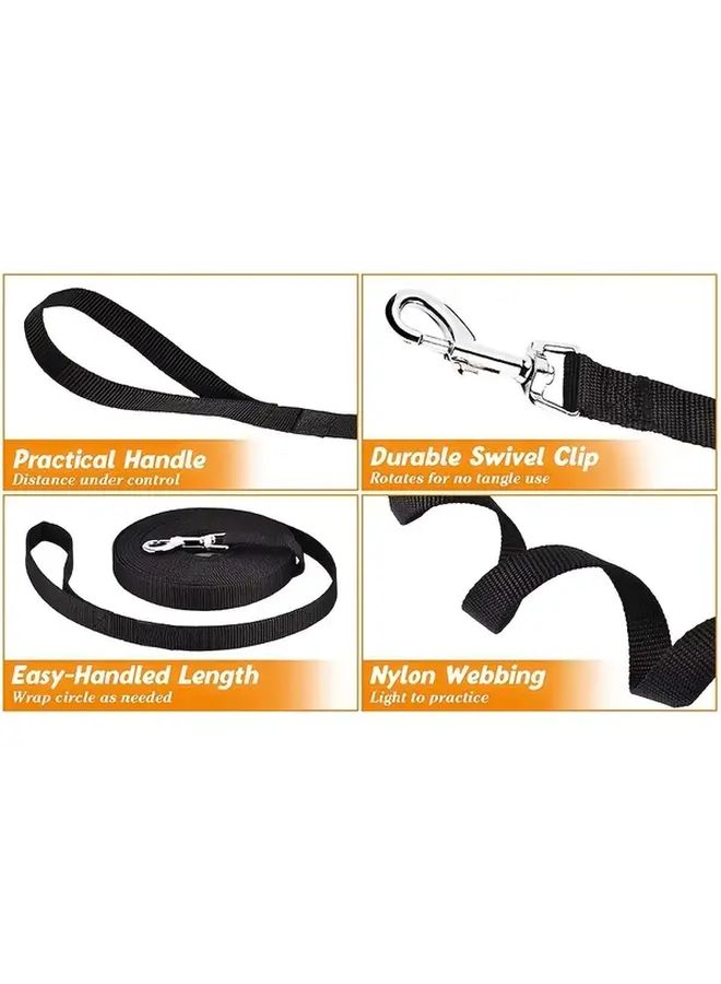 Black Durable Nylon Dog Leash For Pet Walking Training XS - Image 5