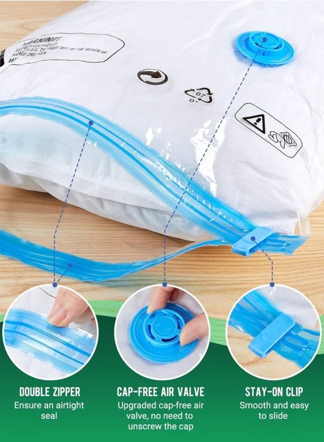 Beauenty 7-piece vacuum storage bag with suction pump, transparent 70x100cm - Image 4
