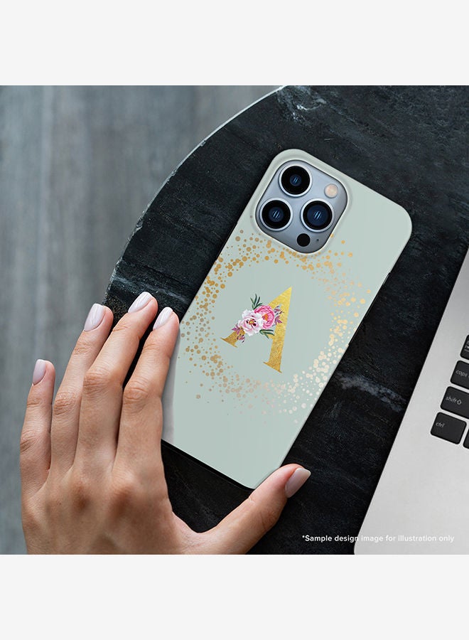 Stylizedd Monogram Tough Series for Apple iPhone 13 Pro Custom Initials Floral Pattern Tough Pro Dual Layer hybrid PC inner TPU protection Alphabet- D (Light Green) - Image 2