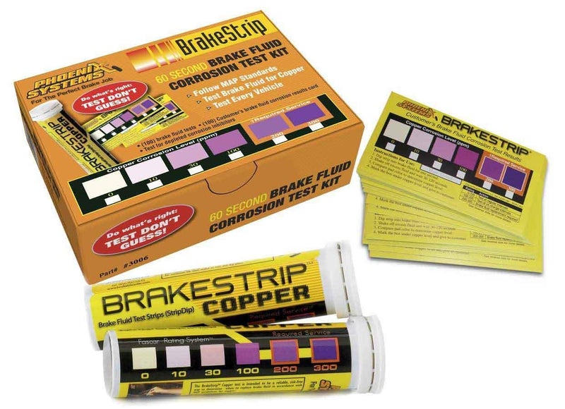 Phoenix Systems (3006-B) Brake Fluid Test Strip Kit, 100 Test Strips and 100 Rating Cards, BrakeStrip, FASCAR - Image 1