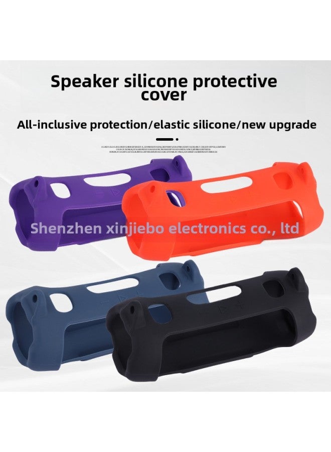 Suitable For JBL Charge6 Bluetooth Speaker Silicone Protective Case Shock Wave 6 Audio Shoulder Bag Portable Soft Case-Color:Purple  - Image 5