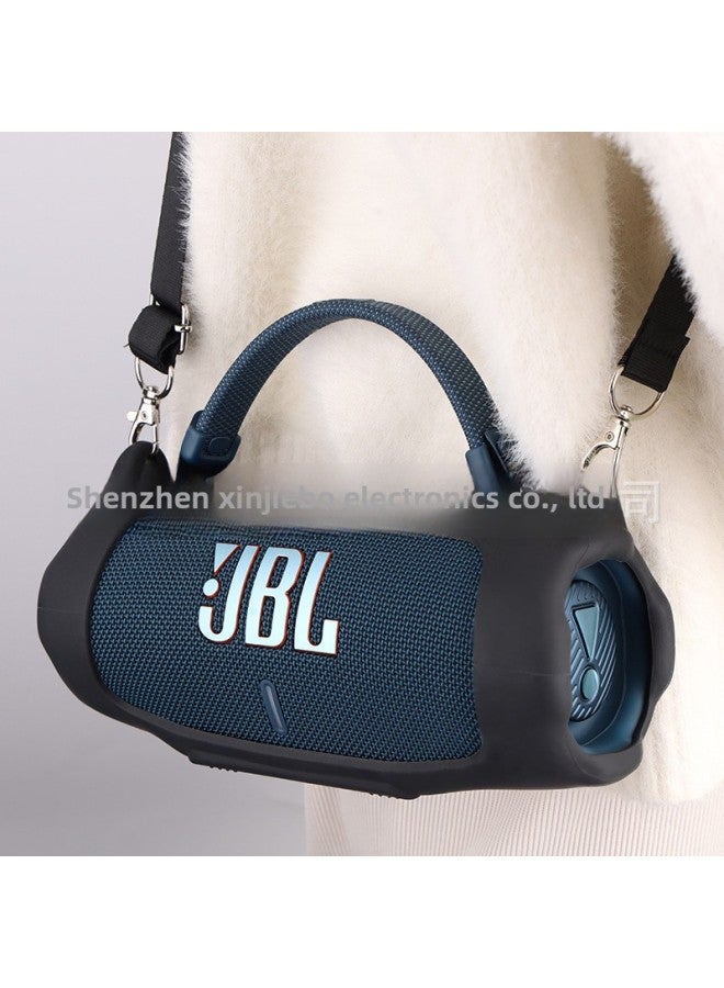 Suitable For JBL Charge6 Bluetooth Speaker Silicone Protective Case Shock Wave 6 Audio Shoulder Bag Portable Soft Case-Color:Purple  - Image 2
