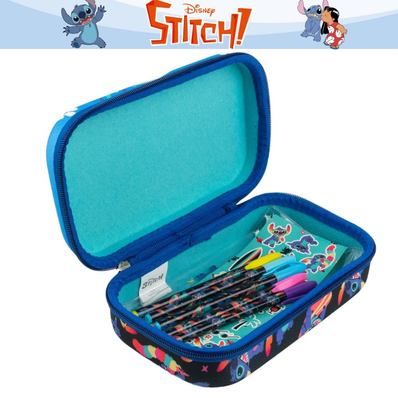 Innovative Designs Disney Stitch Pencil Case Set with Stickers and Gel Pens for Kids, Molded with Zip Closure, Blue - Image 5