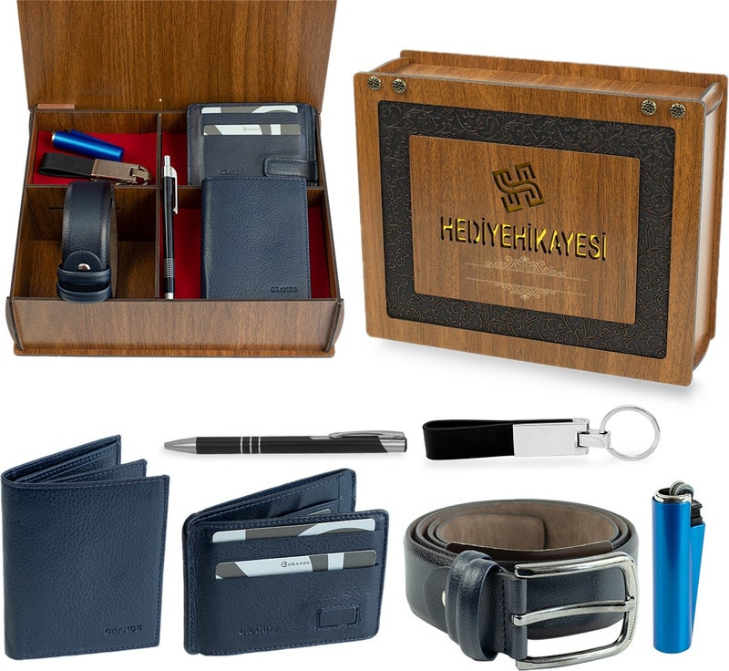 Grande Genuine Leather Men's Wallet & Card Holder and Belt Set  - Image 1