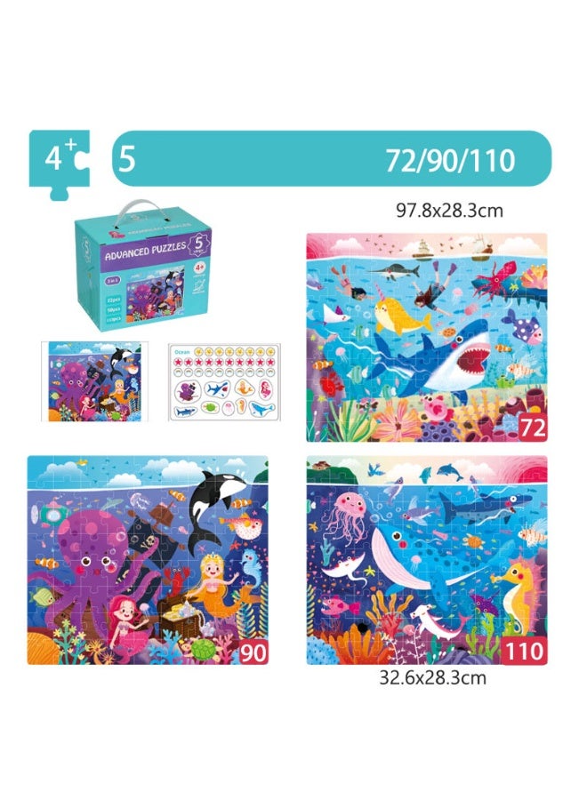 هالامودو المرحلة الخامسة عالم البحر التعليم أحجية الألغاز الخشبية । السامي طفل المرحلة 4 + । 7 الخيال التدريب (1 -سبعة -) । 72 -110 الألغاز بذلة । تشمل كتيبات ومكافأة ملصقا الأرقام 5mm الخشب الرقائقي । । الفاخرة । । المواد غير سام عمل لعبة الأبوة । وتنمية الإبداع المنطق - Image 1