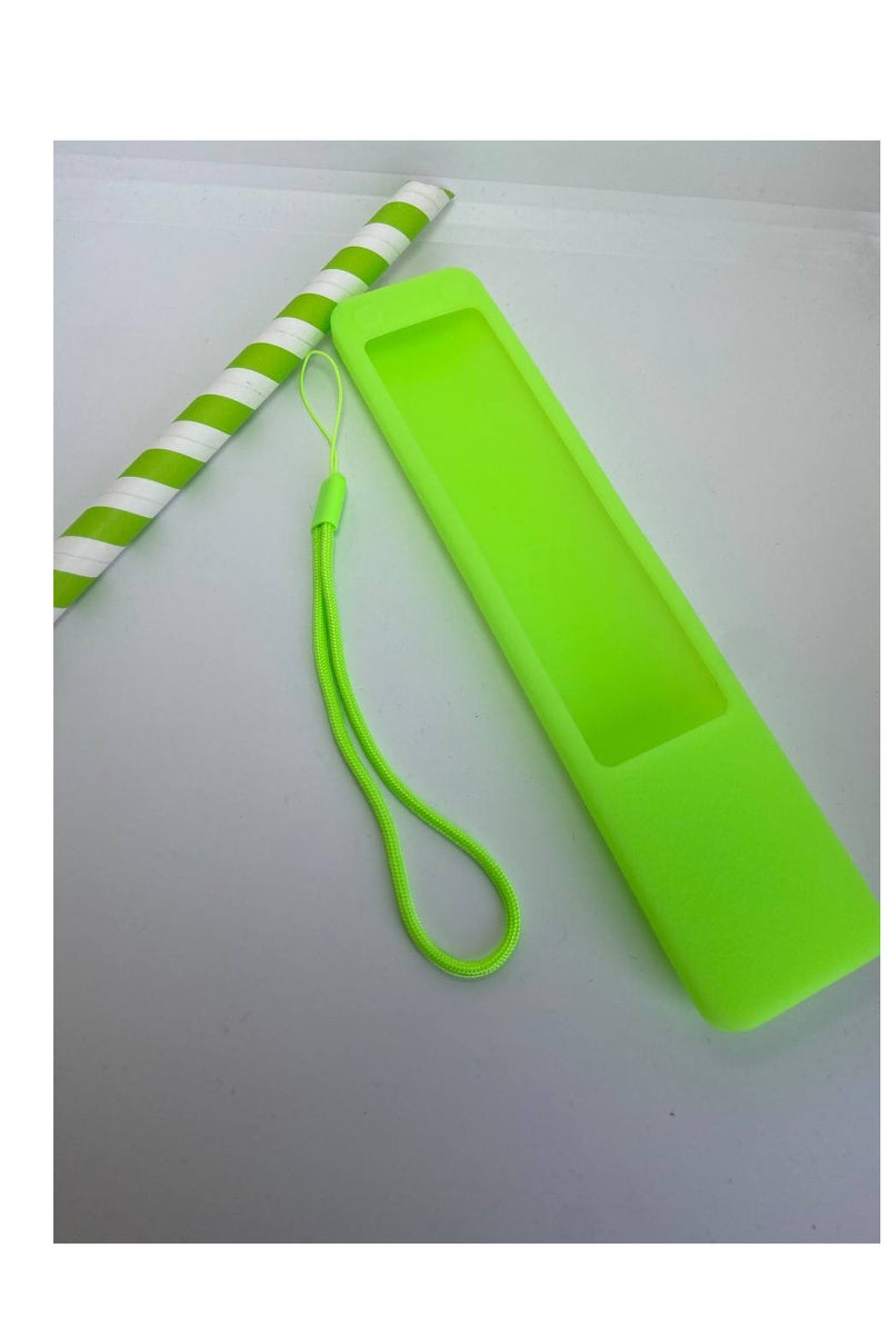 CASE Silicone Protective Remote Cover for Xiaomi XMRM-ML TV Remote Control, Anti-Slip Design, with Strap, Compatible with TV A32"/A43"/A55"/A PRO 65"Series/Q2 Models (2022-2025) (Neon Green) - Image 1