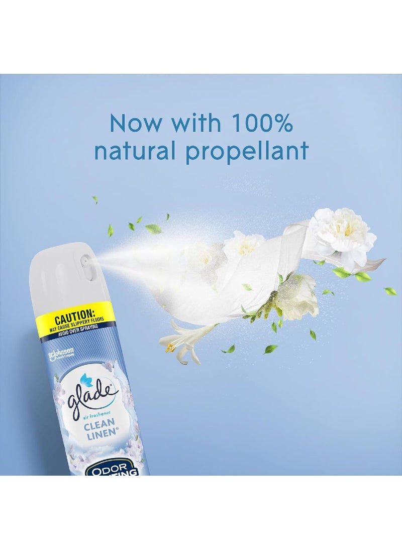 Glade Glade Air Freshener Clean Linen – 8.3 oz (235 g) Spray, Fresh & Long-Lasting Scent for Home, Office, & Bathroom Odor Elimination  - Image 5