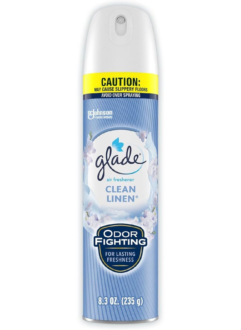 Glade Glade Air Freshener Clean Linen – 8.3 oz (235 g) Spray, Fresh & Long-Lasting Scent for Home, Office, & Bathroom Odor Elimination  - Image 1