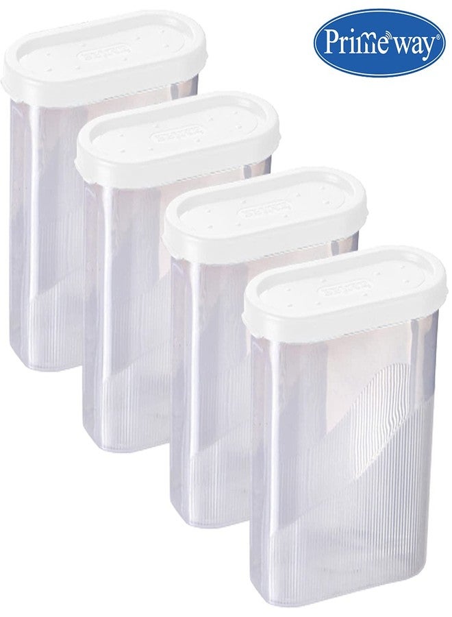 Primeway® Pp Air Tight Food Savers | Spices Containers | Masala Boxes | Kitchen Canisters for Fridge | 275ml Each | Pack of 10 Pcs | White - Plastic - Image 3