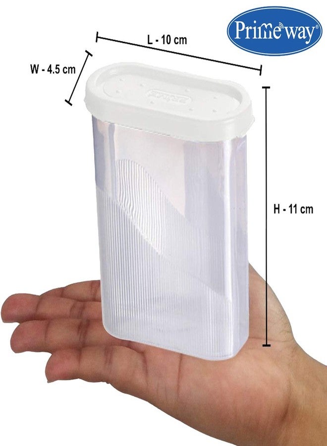 Primeway® Pp Air Tight Food Savers | Spices Containers | Masala Boxes | Kitchen Canisters for Fridge | 275ml Each | Pack of 10 Pcs | White - Plastic - Image 4