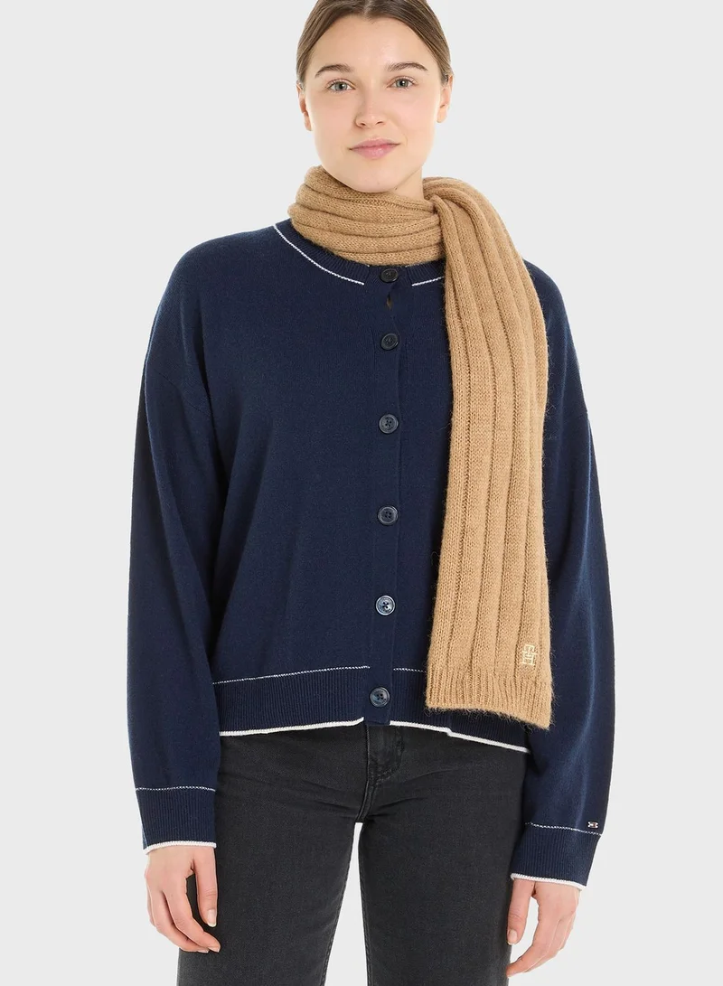 TOMMY HILFIGER Timeless Logo Detailed Scarf
