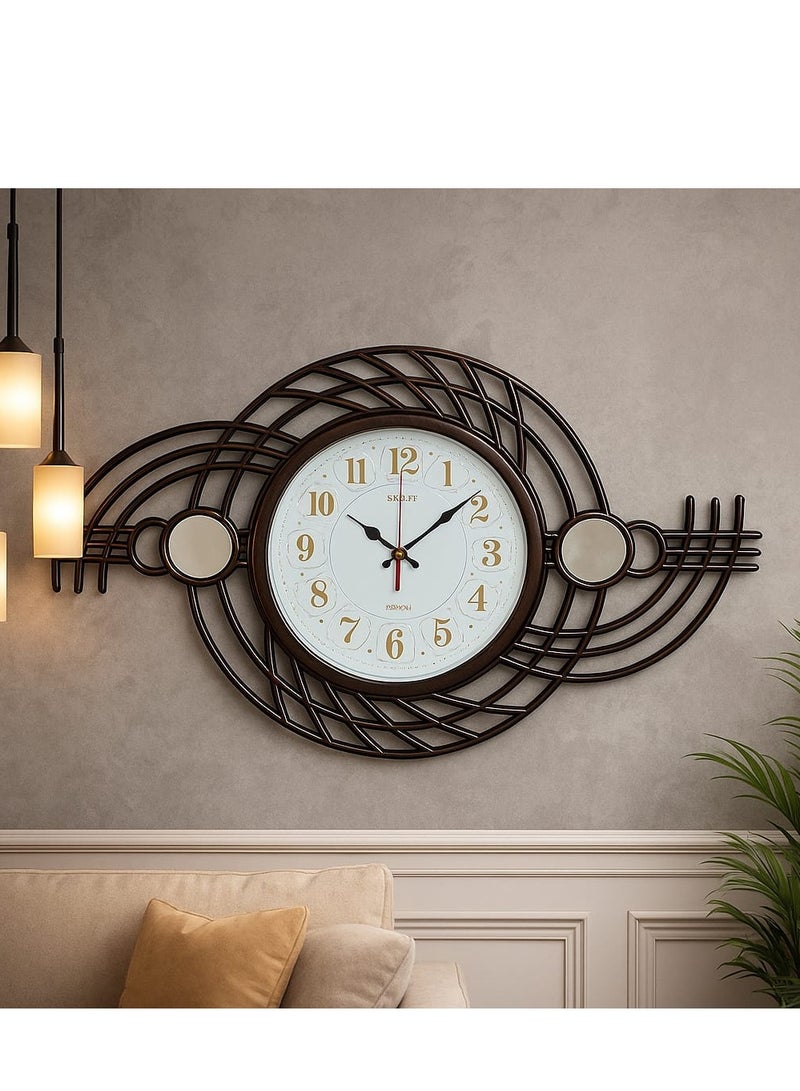 ساعة حائط ديكورية عريضة مع عقارب / عرض 60 سم وطول 37 سم - Image 1