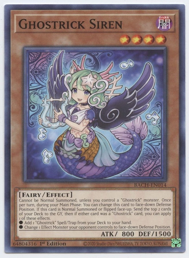 Yu-Gi-Oh! Ghostrick Siren - BACH-EN014 - Common - 1st Edition - Image 1