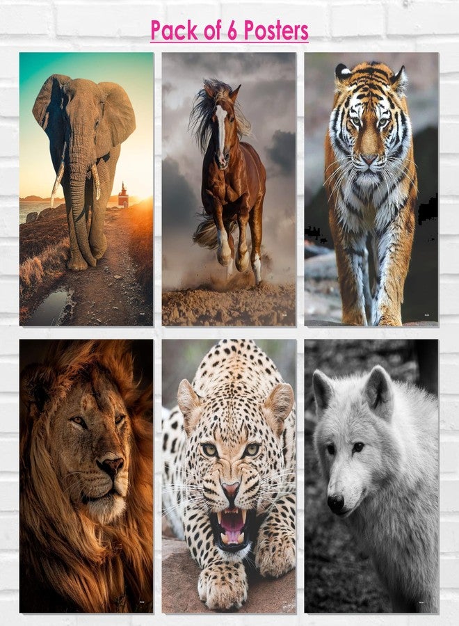 ESCAPER Animal Poster for Wall (12 x 18 inches), Lion Poster, Horse Poster, Elephant Poster, Tiger Poster, Panther Poster, Wolf Poster, Animals Wall Poster (Posters-329-To-334 (6 Qty)) - Image 4