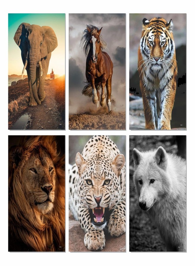 ESCAPER Animal Poster for Wall (12 x 18 inches), Lion Poster, Horse Poster, Elephant Poster, Tiger Poster, Panther Poster, Wolf Poster, Animals Wall Poster (Posters-329-To-334 (6 Qty)) - Image 1