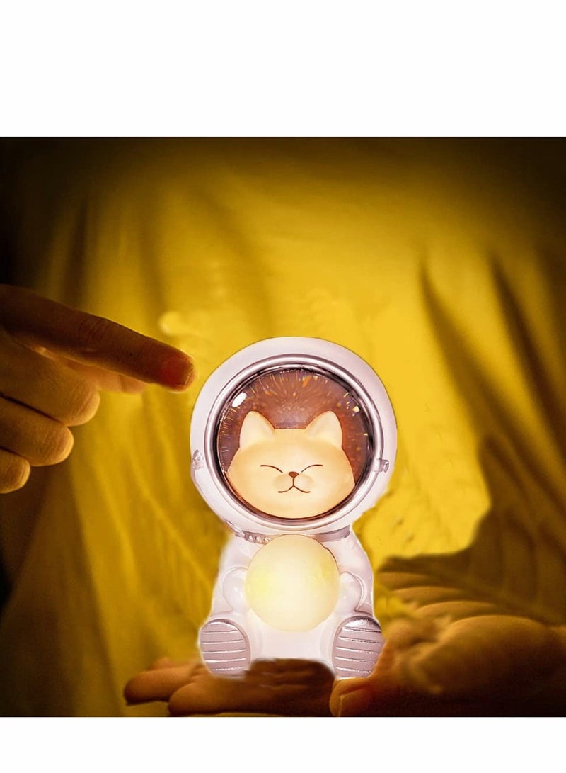 Excefore Night Light for Kids  Spaceman LED Nursery Astronaut Moon Lamps Galaxy Guardian Desktop Decoration Birthday Gift (Space Cat) - Image 5