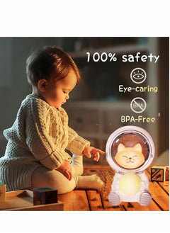 Excefore Night Light for Kids  Spaceman LED Nursery Astronaut Moon Lamps Galaxy Guardian Desktop Decoration Birthday Gift (Space Cat)  - Image 2