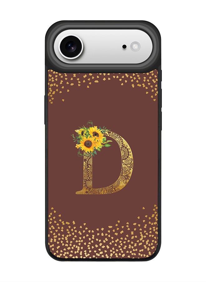 Stylizedd iPhone Air Case, [Compatible with MagSafe] Slim Magnetic cover Phone Case iPhone Air -Custom Floral Monogram - D  (Brown ) - Image 1