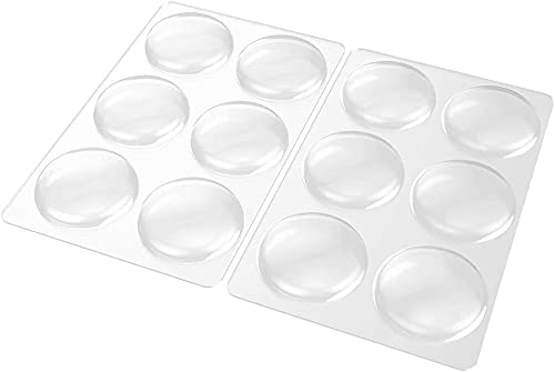 KolorFish Door Knob Wall Shield, 12Pcs Transparent Round Soft Rubber Wall Protector Self Adhesive Door Handle Bumper - Image 2
