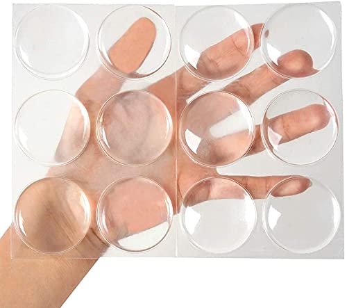 KolorFish Door Knob Wall Shield, 12Pcs Transparent Round Soft Rubber Wall Protector Self Adhesive Door Handle Bumper - Image 1