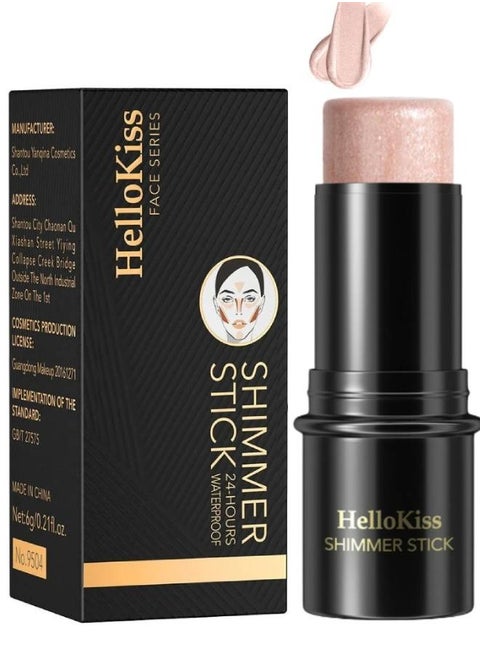 Shimmer Stick Makeup Highlighter Shimmer Cream Powder Lasting Glow Finish Foundation Stick Highlighter and Bronzer Pen Face Brightens and Shades Pencil Face Series Highlighter Contour Stick 03