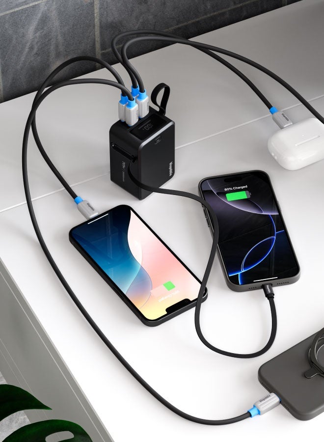 blupebble LinkPod 70 Power Bank 20000mAh 70W PD Fast Charging Portable Charger with Built-in Retractable USB-C Cable – Laptop Power Bank, LED Digital Display, 3 USB-C + 2 USB-A Multi-Port Fast Charger for MacBook, iPhone, Samsung & Tablets - Image 5