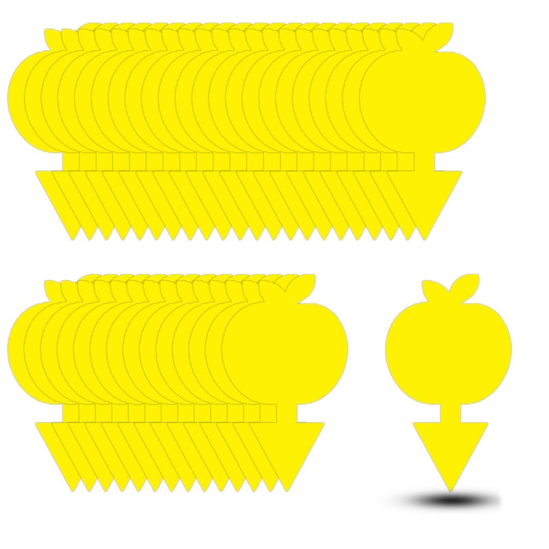 Mosqueda 36PCS Fruit Fly Sticky Traps Fungus Gnat Traps Insect Trap for Plants Kitchen Indoor Outdoor White Flies Mosquitos Fungus Gnats Flying Insects Houseplant Gifts (Apple Shape) - Image 1