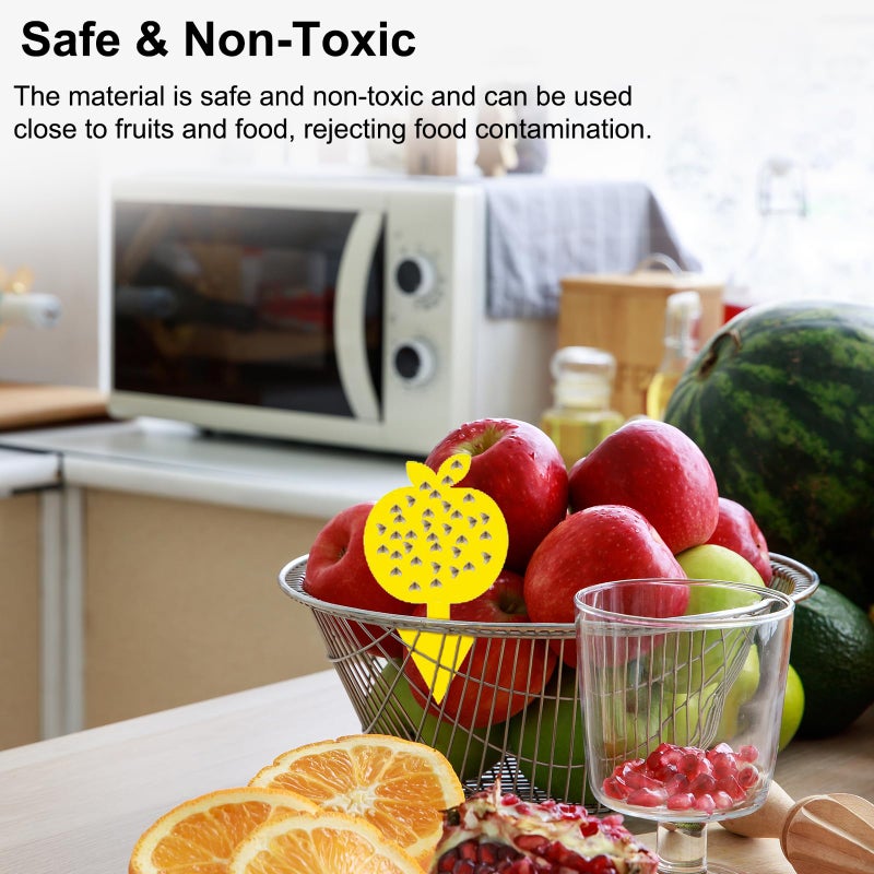 Mosqueda 36PCS Fruit Fly Sticky Traps Fungus Gnat Traps Insect Trap for Plants Kitchen Indoor Outdoor White Flies Mosquitos Fungus Gnats Flying Insects Houseplant Gifts (Apple Shape) - Image 5