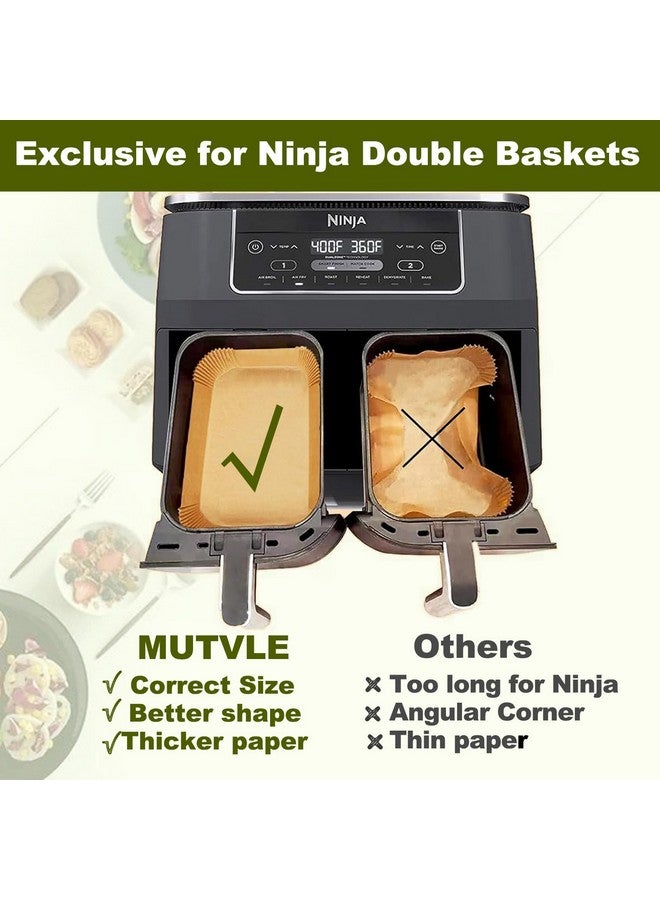 mutvle Air Fryer Liners for Ninja Dual, Air Fryer Parchment Paper Liners Disposable for Ninja DZ201, Ninja Foodi Liners, Disposable Ninja Dual Rectangular, AirFryer Paper Liners Rectangle Accessories Ninja - Image 2