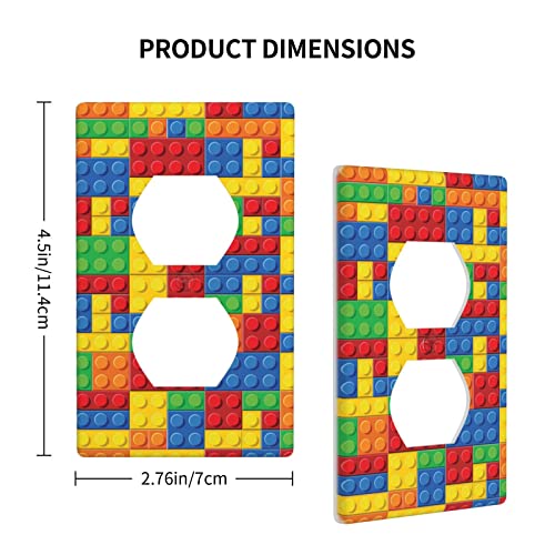 Yilad Colorful Bricks Wall Plates Outlet Light Switch Plate Cover - Image 4