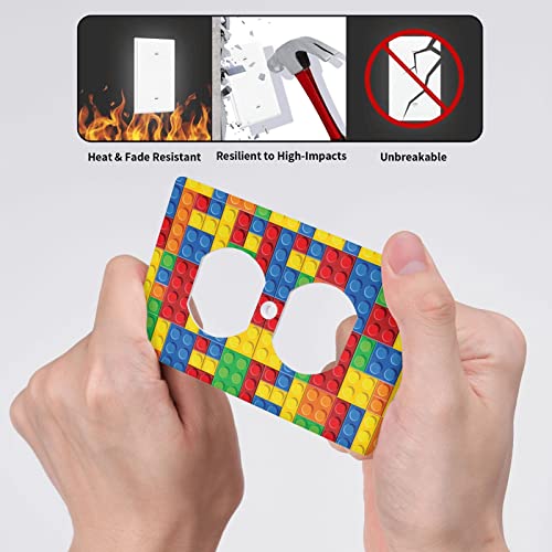 Yilad Colorful Bricks Wall Plates Outlet Light Switch Plate Cover - Image 5