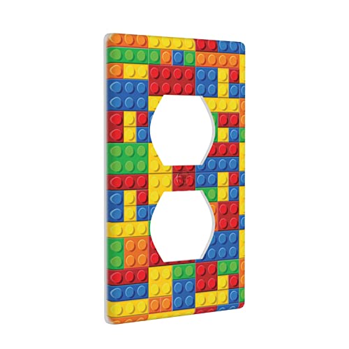 Yilad Colorful Bricks Wall Plates Outlet Light Switch Plate Cover - Image 2