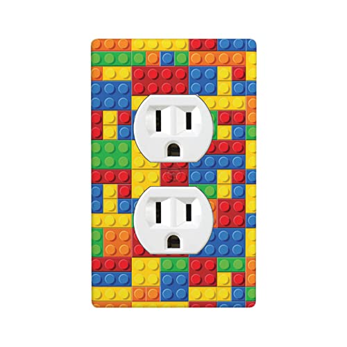 Yilad Colorful Bricks Wall Plates Outlet Light Switch Plate Cover - Image 1