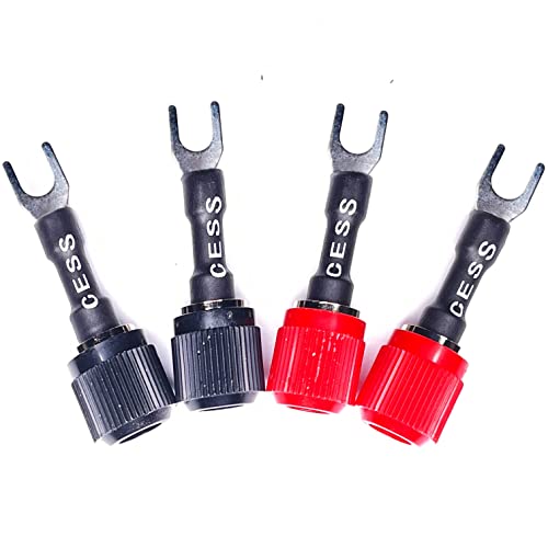 CNCESS Spade Fork Plug to Female Banana Jack Binding Post Adapter, Y Plug Speaker Terminal, 4 Pack - Image 2