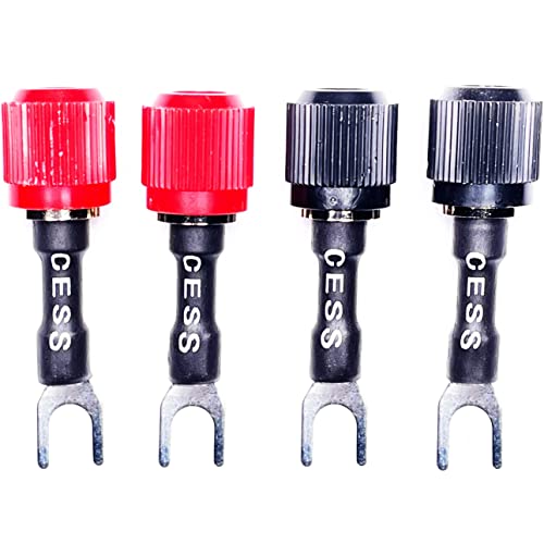 CNCESS Spade Fork Plug to Female Banana Jack Binding Post Adapter, Y Plug Speaker Terminal, 4 Pack - Image 4